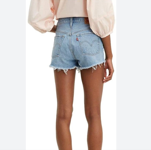 Levi's 501 Original Denin Cut Off Jean Shorts Size 27 - Picture 2 of 9